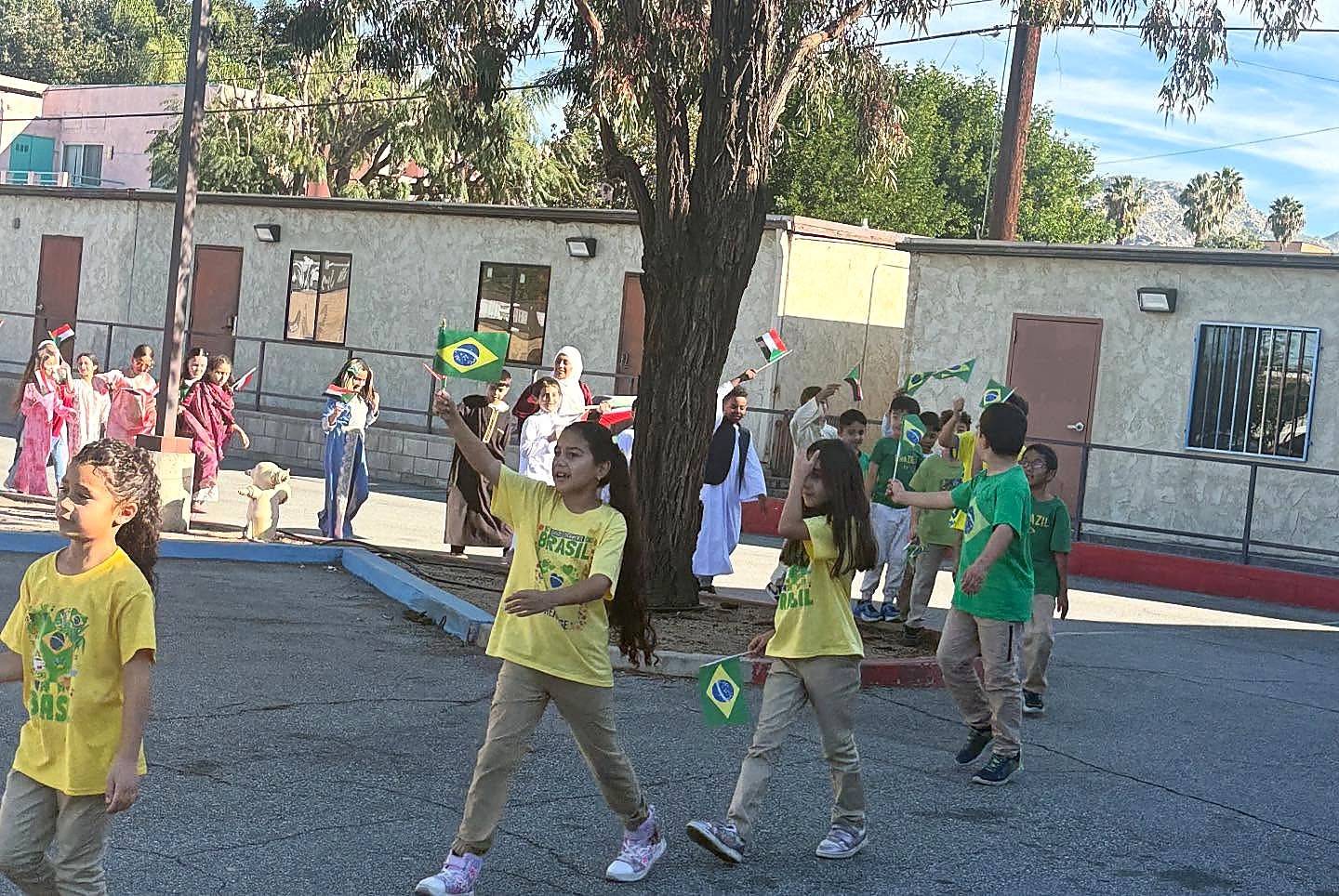 Students participating in a school cultural event