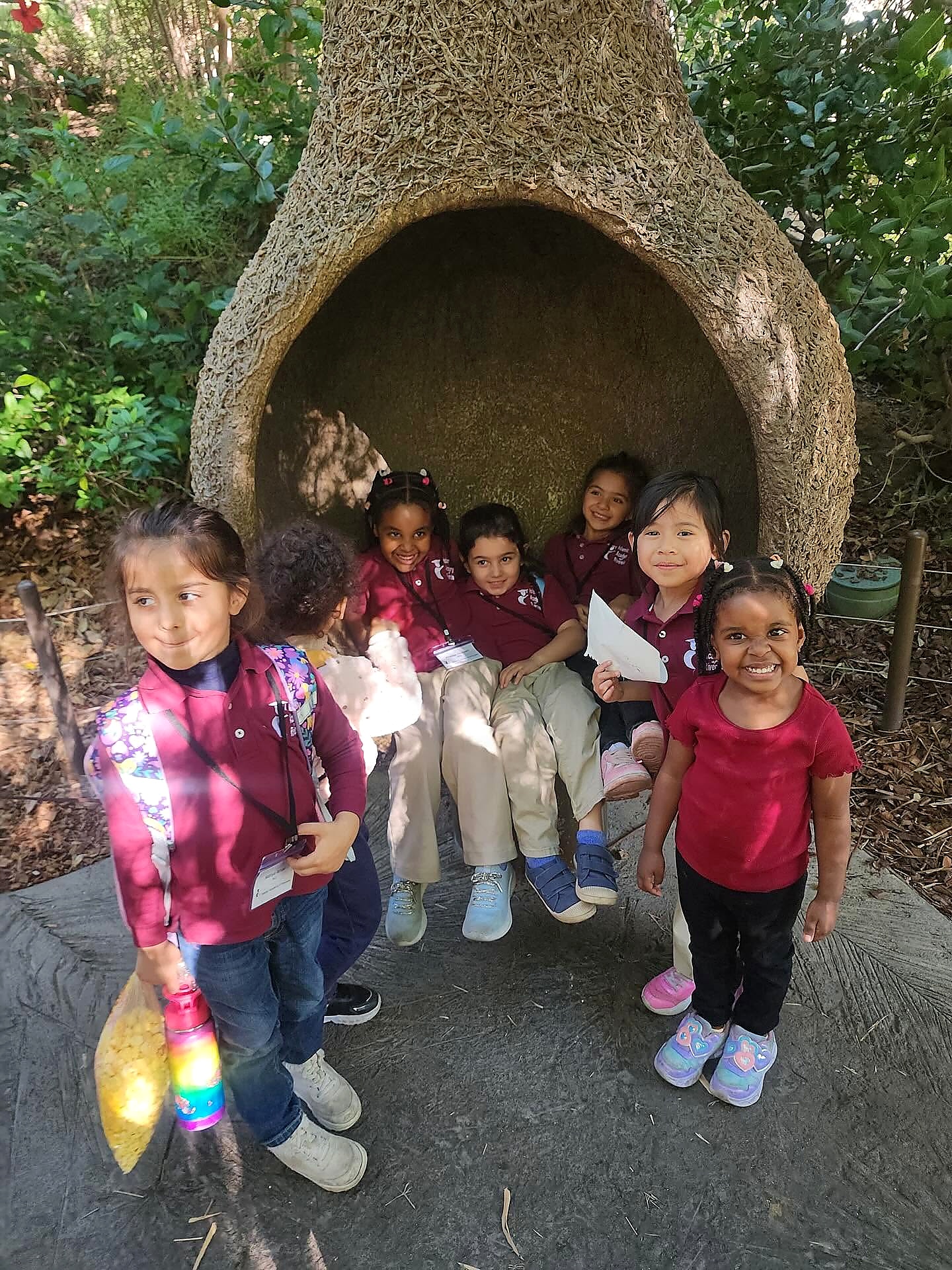 Students learning outdoors
